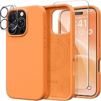 Vista 136 de GONEZ Funda de silicona para iPhone 14 Pro Max, compatible con MagSafe, con protector de pantalla + protector de lente de cámara, silicona líquida a