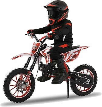 tinysiry 50cc 2-Stroke Kids Dirt Bike for Adults, Mini Dirt Bike Gas Motorcycle Pocket Bikes with Motorcycle Seat Cushion, Pit Bikes Mini Moto Off Road Tires Pocket Bikess Gift for Boys Girls Red