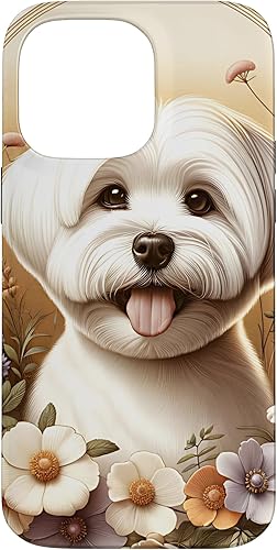 Vista 21 de Maltese Dog Summer Wildflowers Artwork Case for iPhone 17