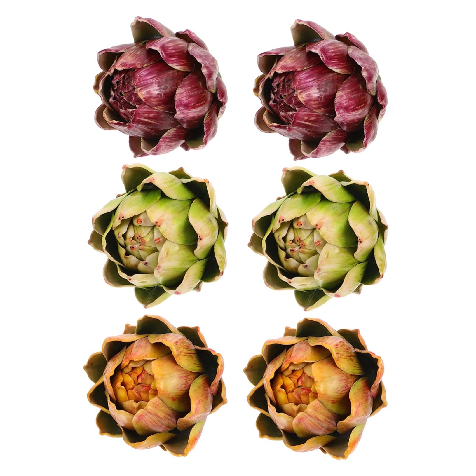 Cabilock 6pcs Realistic Faux Artichoke Decorative Vegetables Nordic Style Centerpieces for Home Event Table Decor Lifelike Artificial Arrangements for Weddings Special Occasions