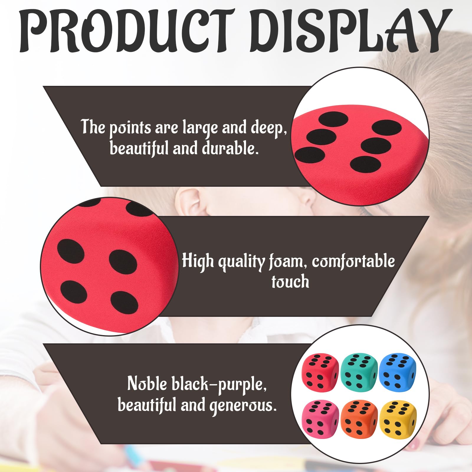 6 Pcs Large Dice, 3.8CM Large Foam Dice Set - Image 4