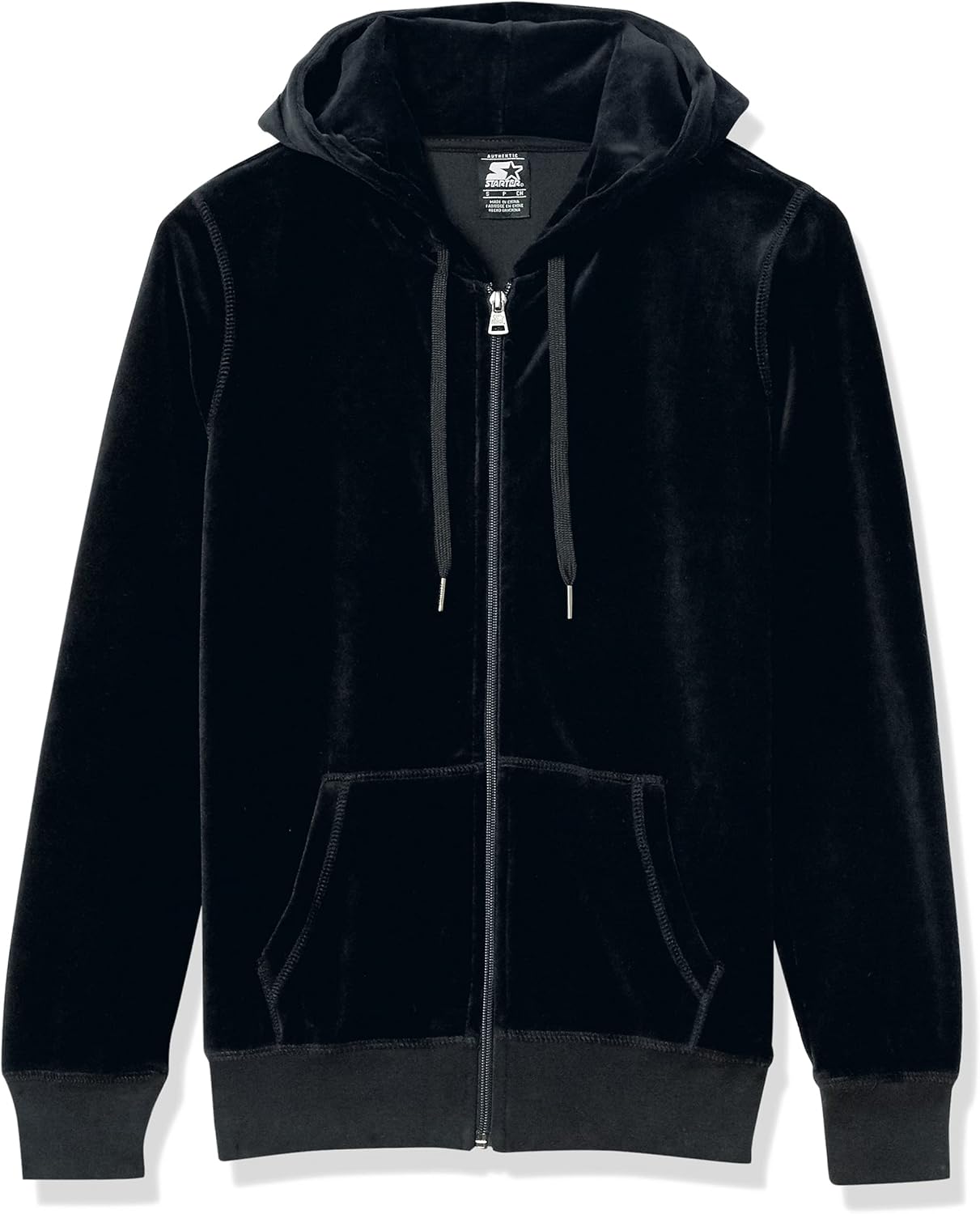 Balik deui view of the Starter Women's Velour Track Jacket with Hood