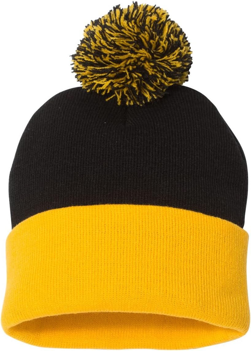 Custom Embroidered Beanie – Unisex Cuffed Knit Pom Hat Warm Winter Skull Cap for Men and Women - Image 2