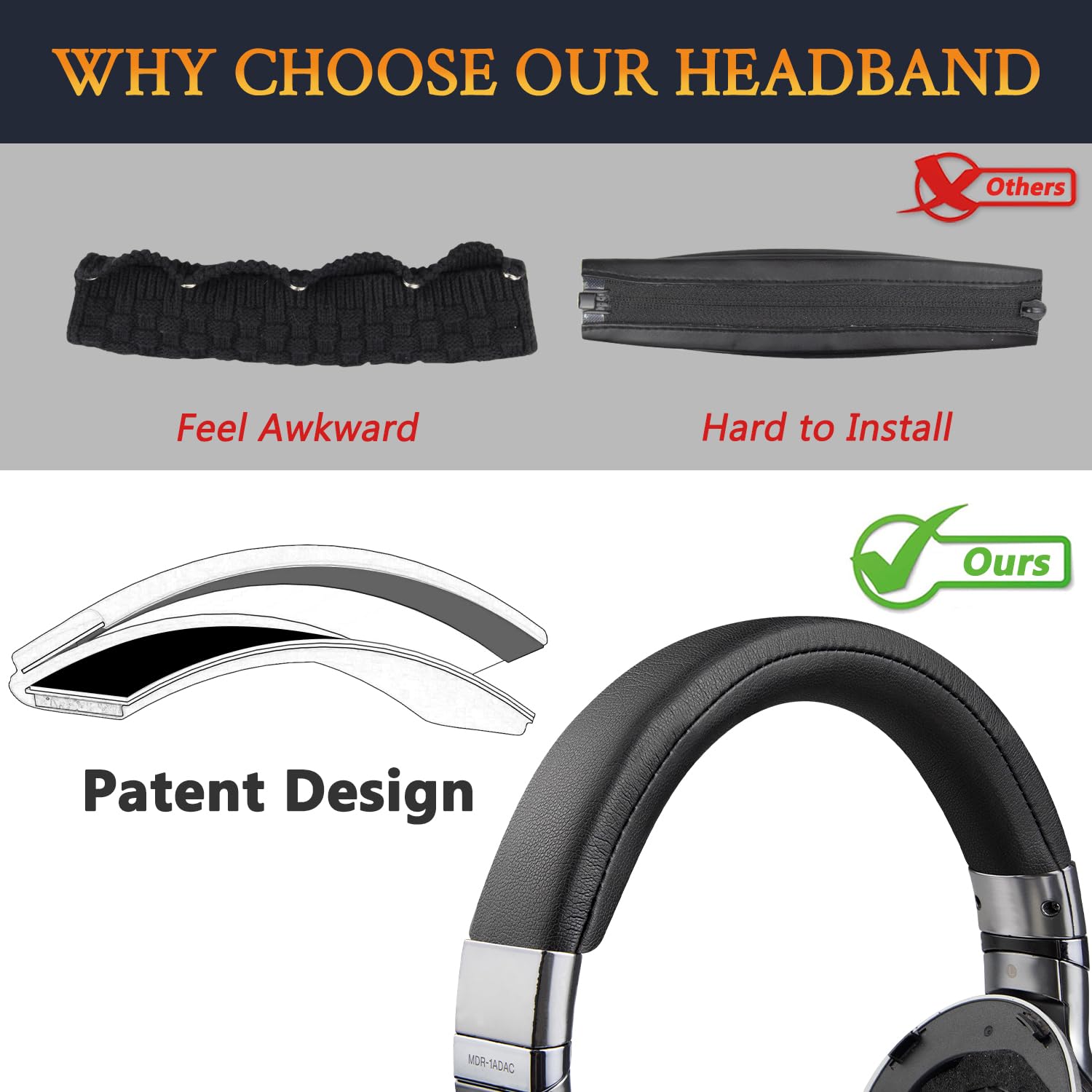 Amazon | SOULWIT ヘッドバンド ヘッドバンドカバー for Sony MDR