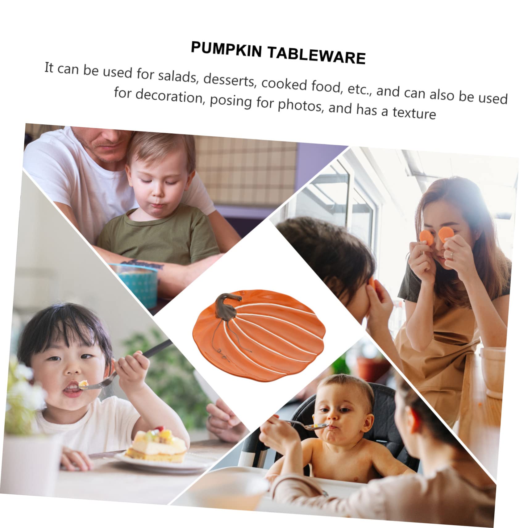 HEALEEP 1pc Hand-painted Pumpkin Dish Plate Home Decor Fall Decor Pumpkin Shaped Dish Serving Pumpkin Dishes Table Pumpkins Stylish Pumpkin Decorations Pumpkin Dish Platter Ceramics Yellow