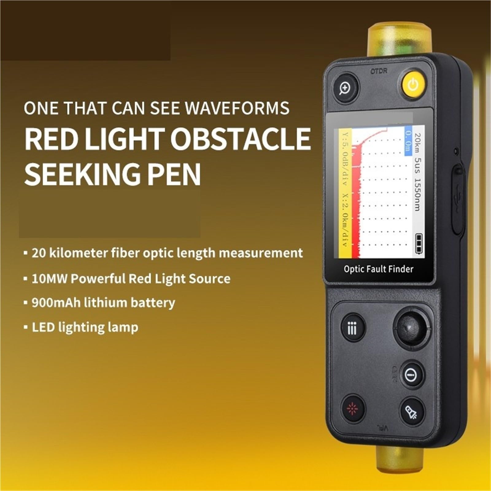 Tester per fibra ottica, Mini OTDR 20KM Riflettometro ottico nel dominio del tempo gestito in fibra Ranger