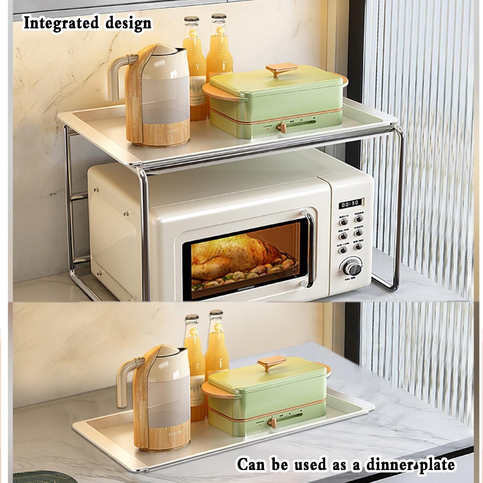 Supporto for forno a microonde, mensola da tavolo, supporto banco, cuociriso, contenitore for casa moderna(32x40x50cm)