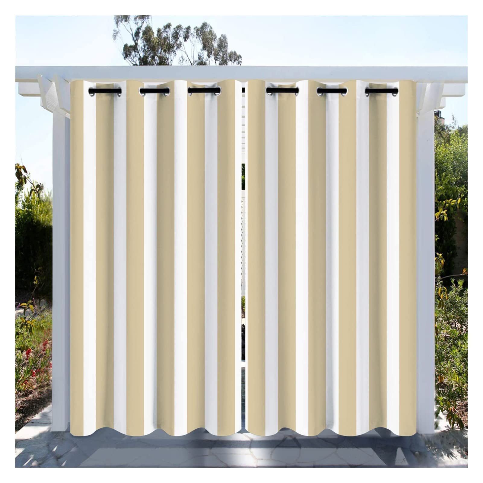 Wodoodporna zasłona zewnętrzna do pawilonu, przelotki, panele prywatności, odporne na wysokie temperatury, na patio, 2 panele, wymiary: 1,2 x 1,5 m (szer. x wys.)