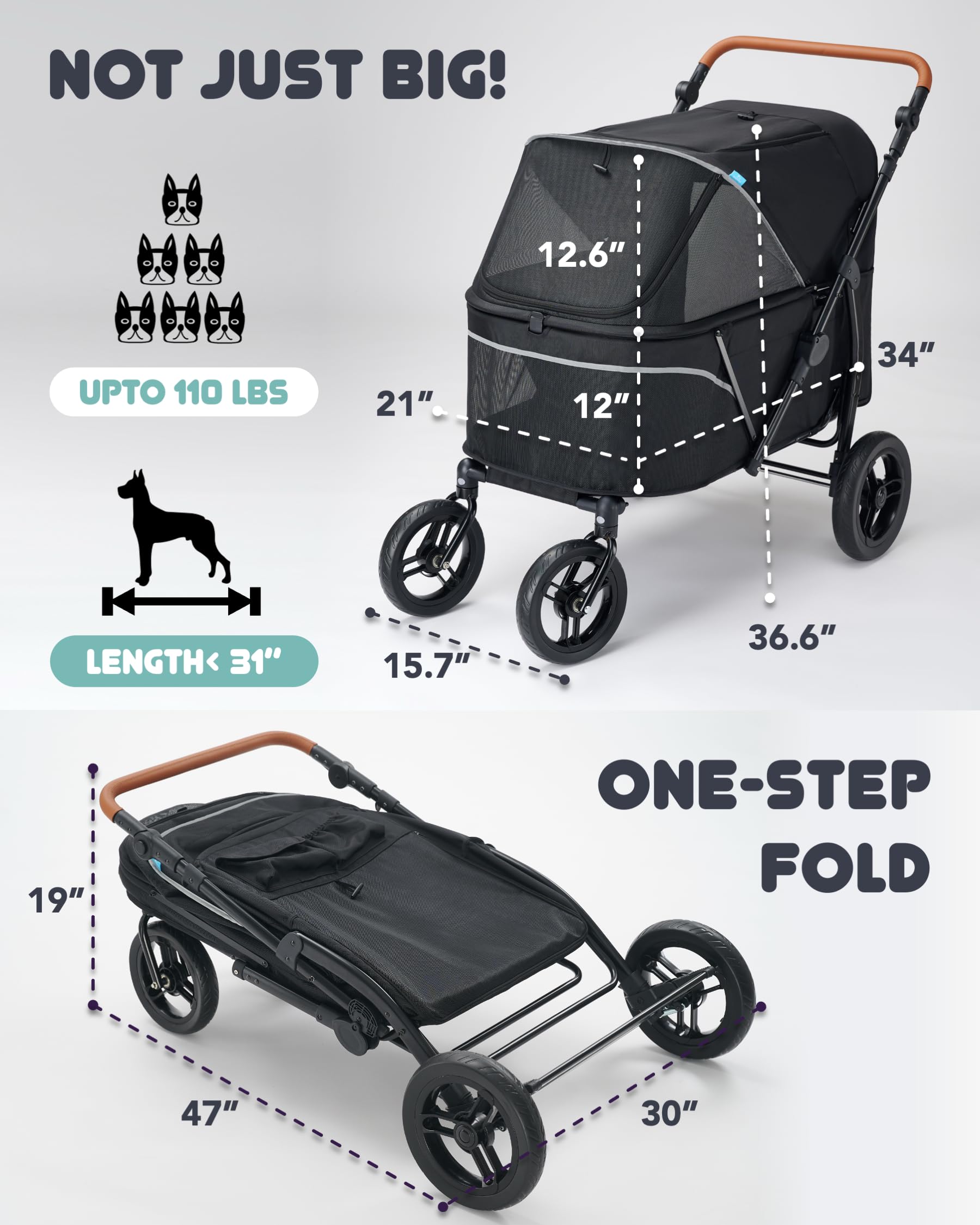 ペット用 ベビーカー Amazon.co.jp: Zoosky ペットベビーカー 最大110ポンドまでの大型犬用