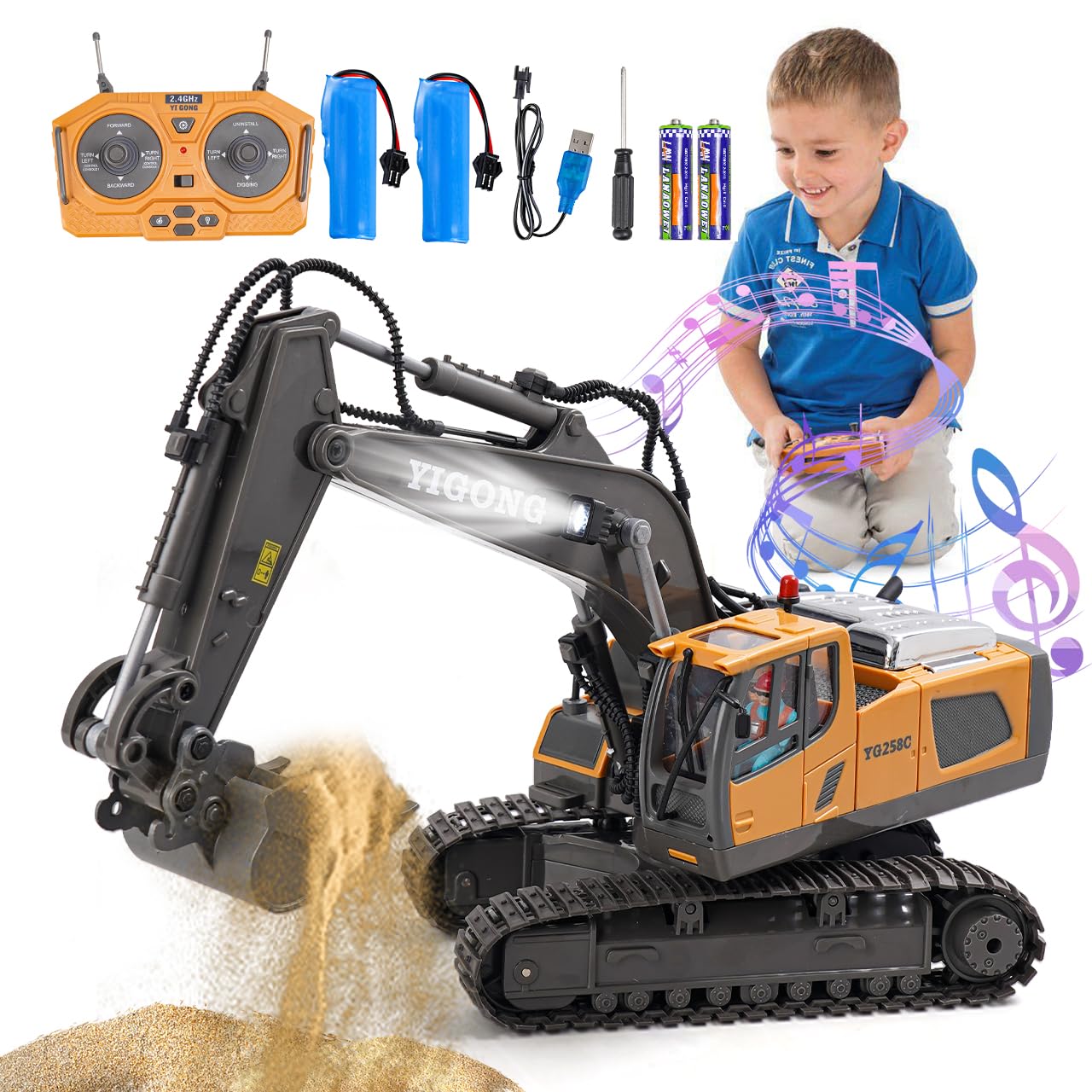 pelleteuse rc télécommandée enfants