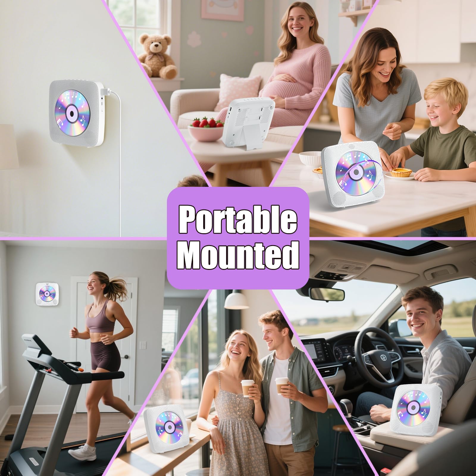 Desktop CD-speler draagbaar met Bluetooth, CD-speler met HIFI