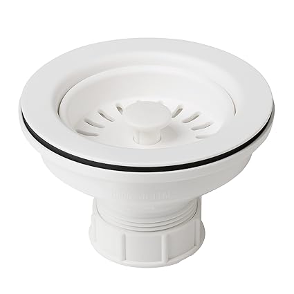 Kraus Kitchen Sink Strainer for 3.5-Inch Drain Openings in White