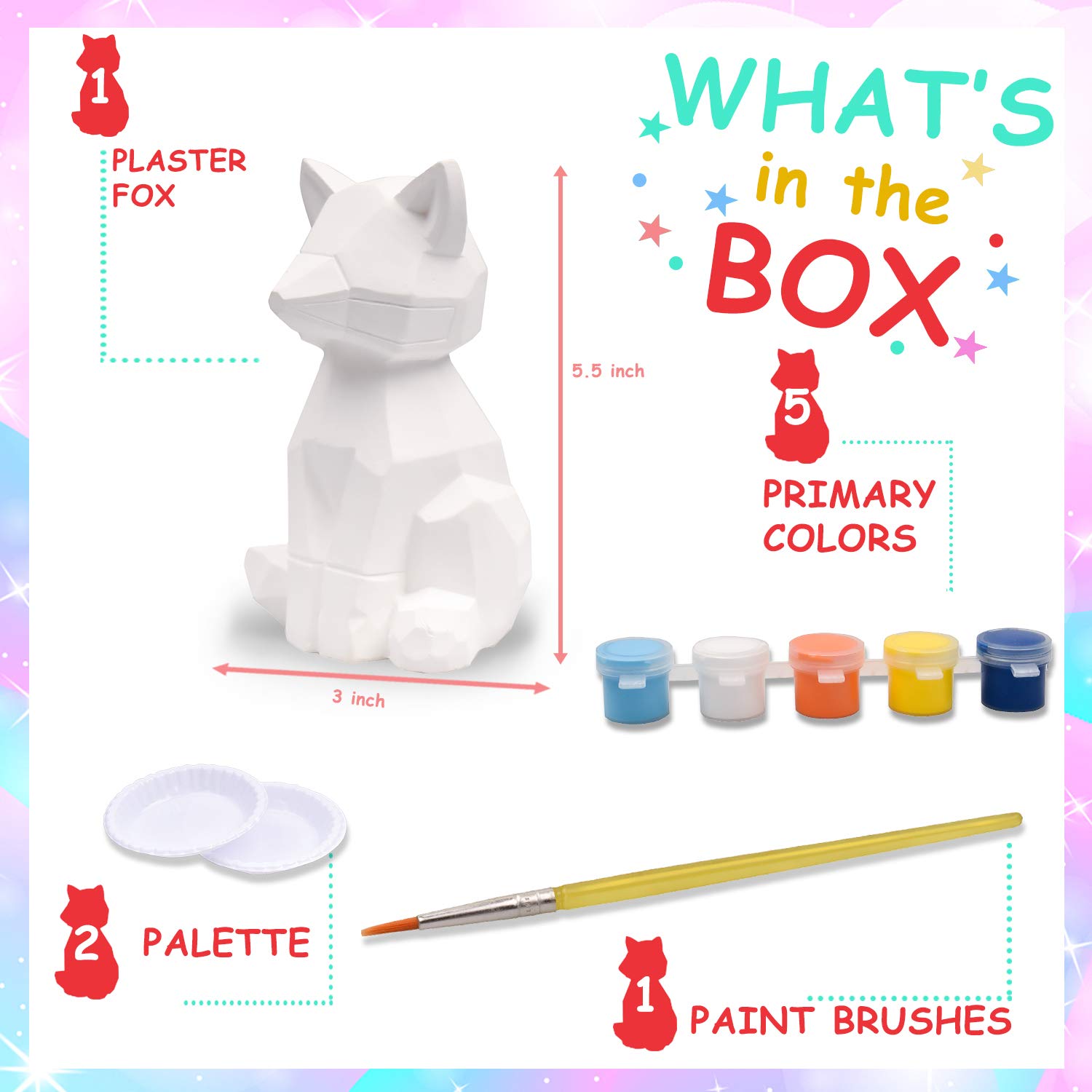 Buy Eduzoo Paint Your Own Fox Creative Arts & Crafts Painting Kit for
