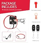 Joinfworld Remote Battery Disconnect Switch 12V 200A Car Kill Switch Anti-Theft Remote Control Switch with Two Remote Control Relay Fobs for Auto Truck Boat