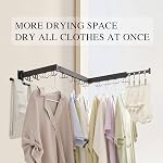Drying Rack Clothes Wall Mounted,Clothing Rack with Foldable Features(Tri-Fold),Hockey Drying Rack,Wall Mounted Drying Rack for Laundry Balcony Bathroom (Black) | Extendable Clothes Rail, Space Saving Aluminium Wall Clothes Dryer for Balcony, Bathroo