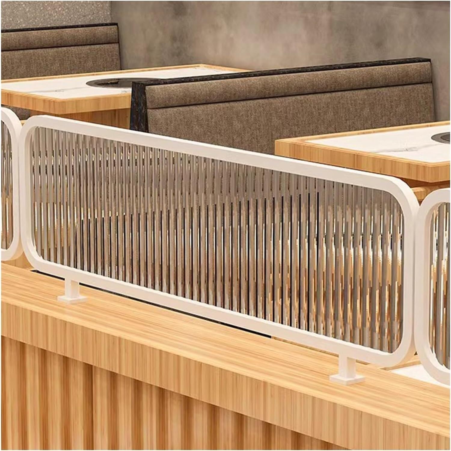 ZYCHSJXA Dividers For Dining Areas Striped Matte Glass Restaurant Countertop Partition Screen Partitions(White-b,30x80cm)