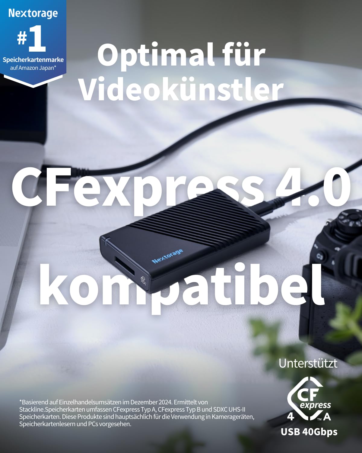Nextorage Japan CFexpress Typ A Kartenlesegerät USB 40 Gbit/s USB-C geeignet für CFexpress 4.0 Typ A Speicherkarten NX-SA1PRO (USB 40 Gbit/s CFexpress Typ A Einzelsteckplatz)