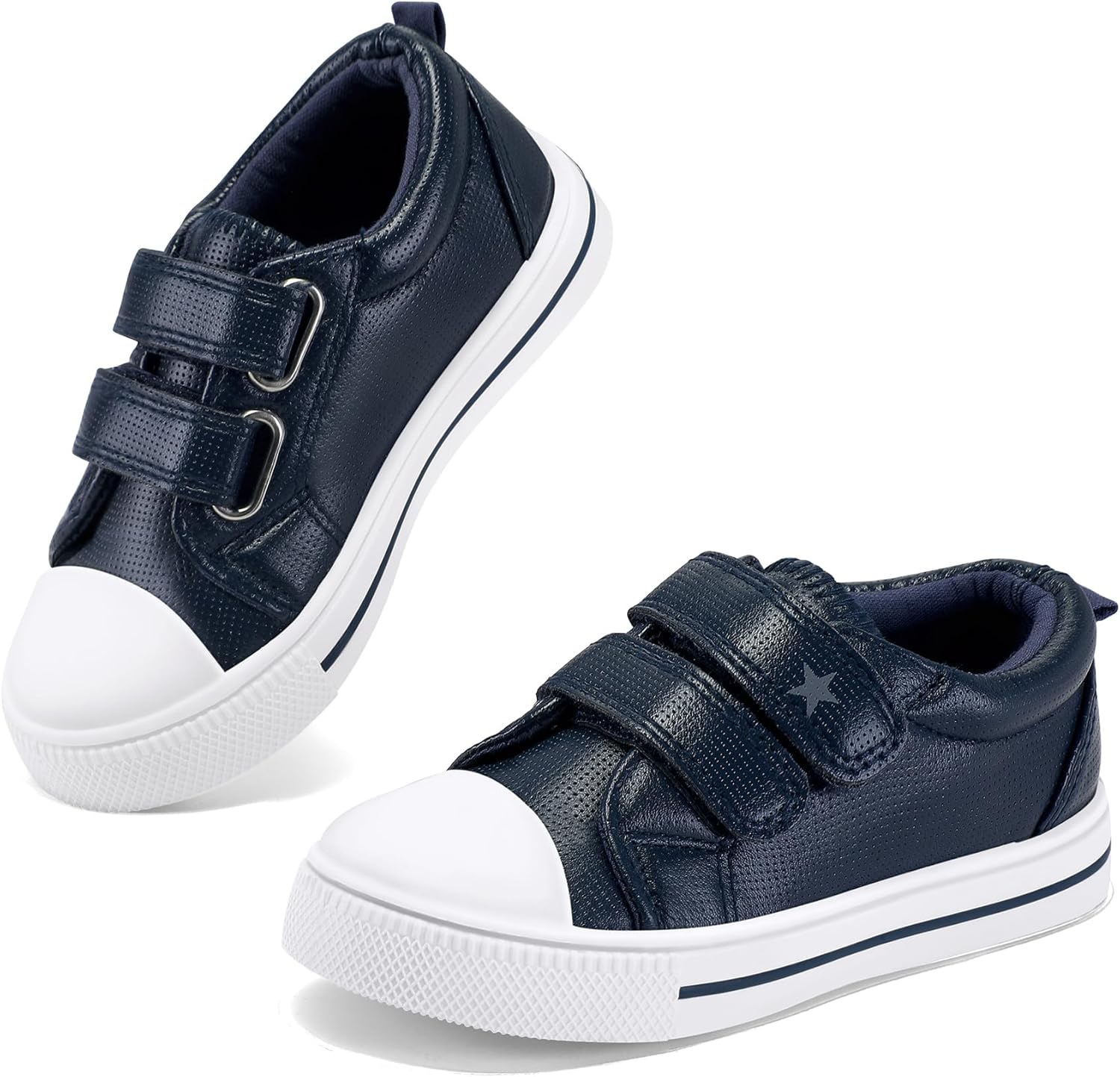 K KomForme Toddler Boys & Girls Shoes Kids Canvas Sneakers with Cartoon Dual Hook and Loops - Image 7