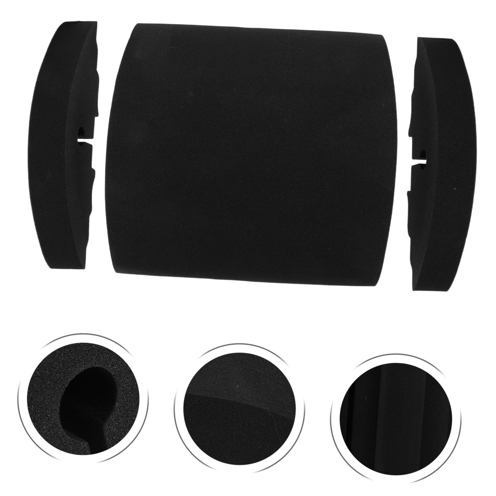 Almohadillas Silenciadoras de Batería de Esponja, 3 Piezas | Práctica Silenciosa, Ajuste Firme en Superficies de Percusión, Instalación y Retiro Rápidos, Color Negro