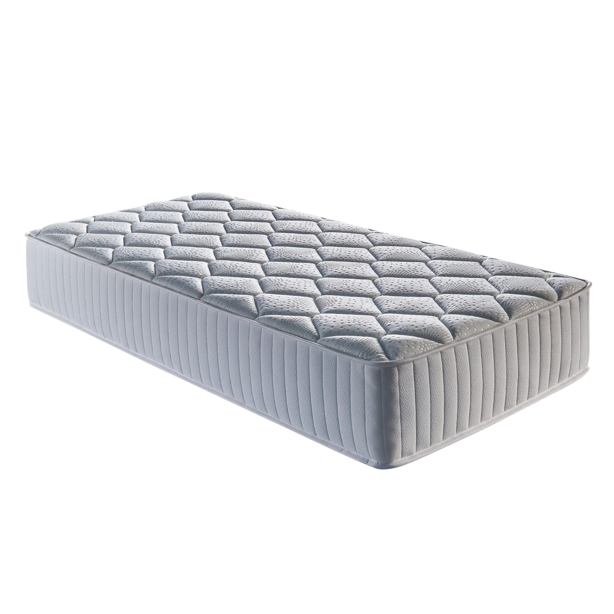 King of Dreams Matelas 70x190 Matelas Ressorts ensachés + Face de Contact Mousse à Mémoire de Forme 55 Kg/m3 - Soutien Ferme - 23 cm + Protège Matelas + Oreiller à Mémoire de for