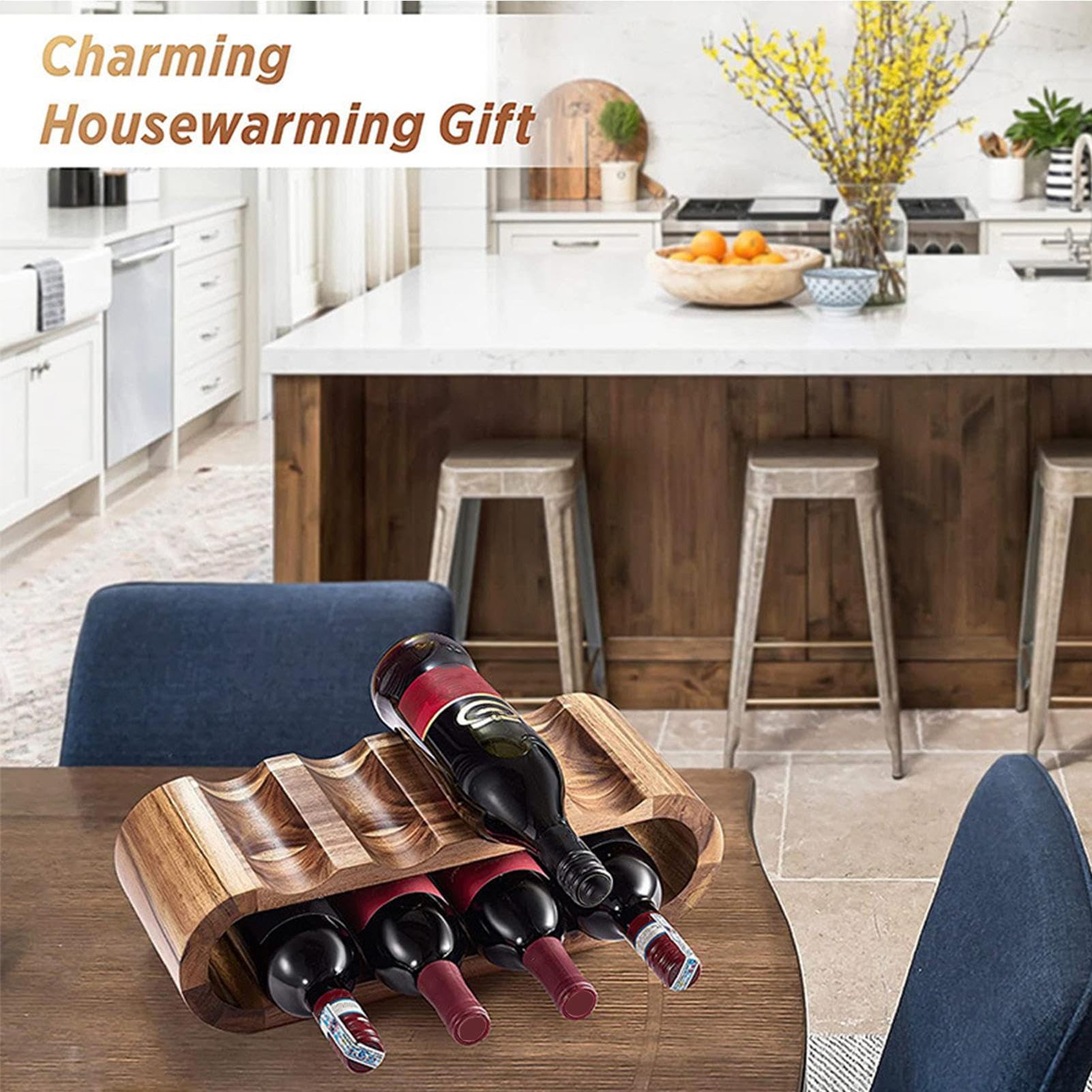 Portabottiglie In Legno A 2 Ripiani 8 Posti Organizzazione Risparmio Spazio | Di Archiviazione Per Vino Per Appassionati Regalo Casa Arredamento Interni