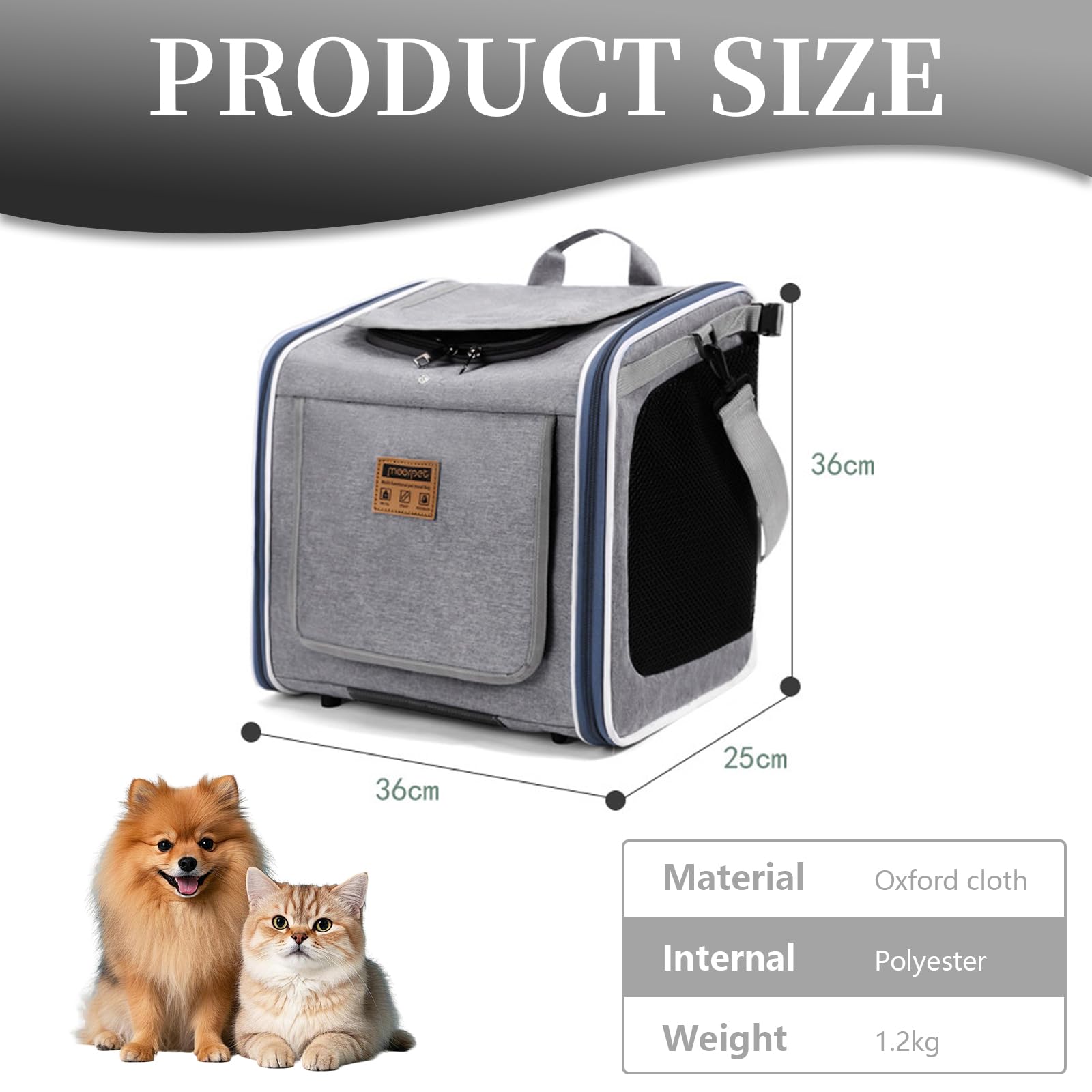 Panier Chien Vélo, Sac à Dos Pliable Chat avec fenêtre en Filet Sac à Dos Animaux de Compagnie pour Petits Chats Chiens Animaux Max 10 kg