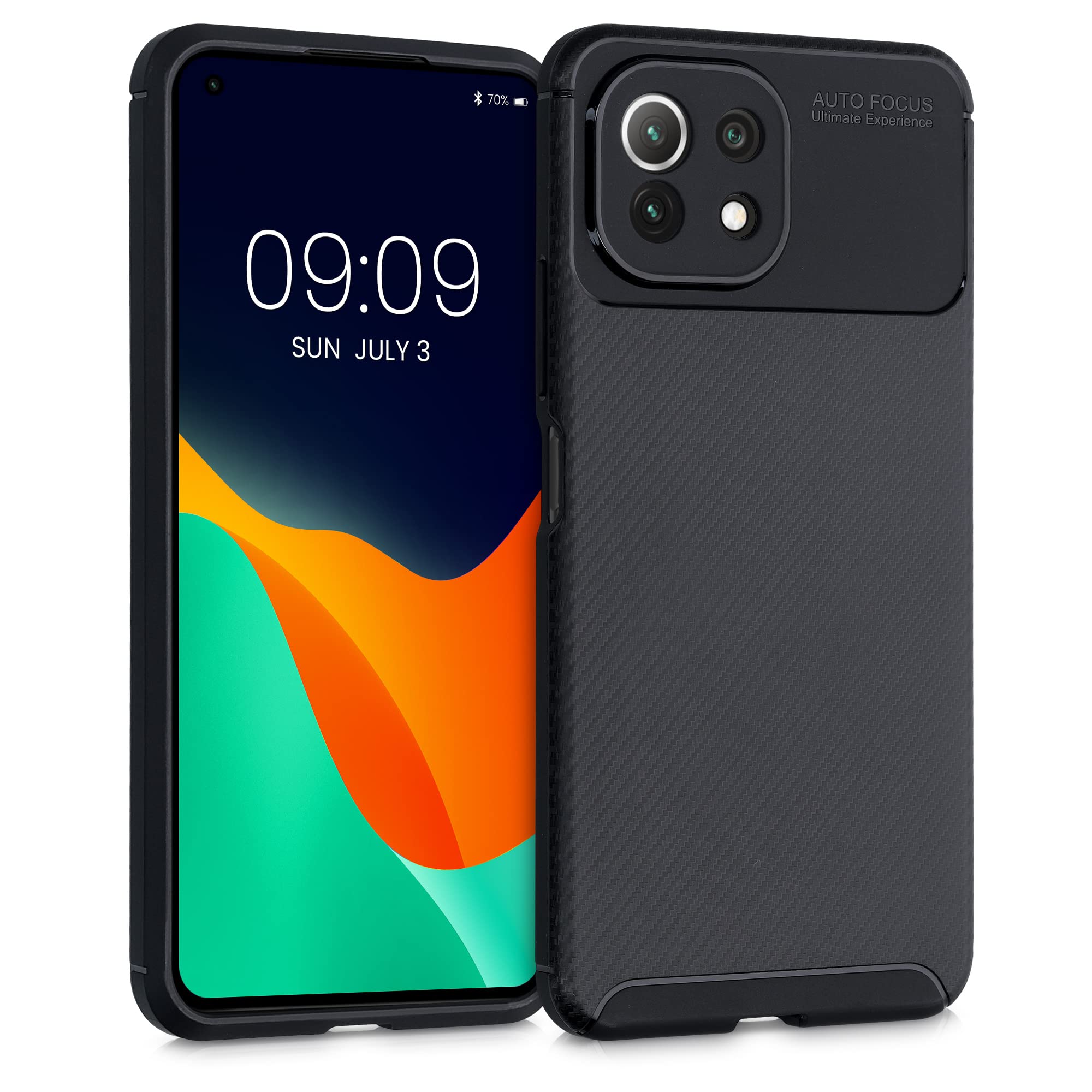 kwmobile TPU Silicone Case Compatible with Xiaomi 11 Lite (5G) NE/Mi 11 Lite (5G) - Case Soft Cover - Carbon Black