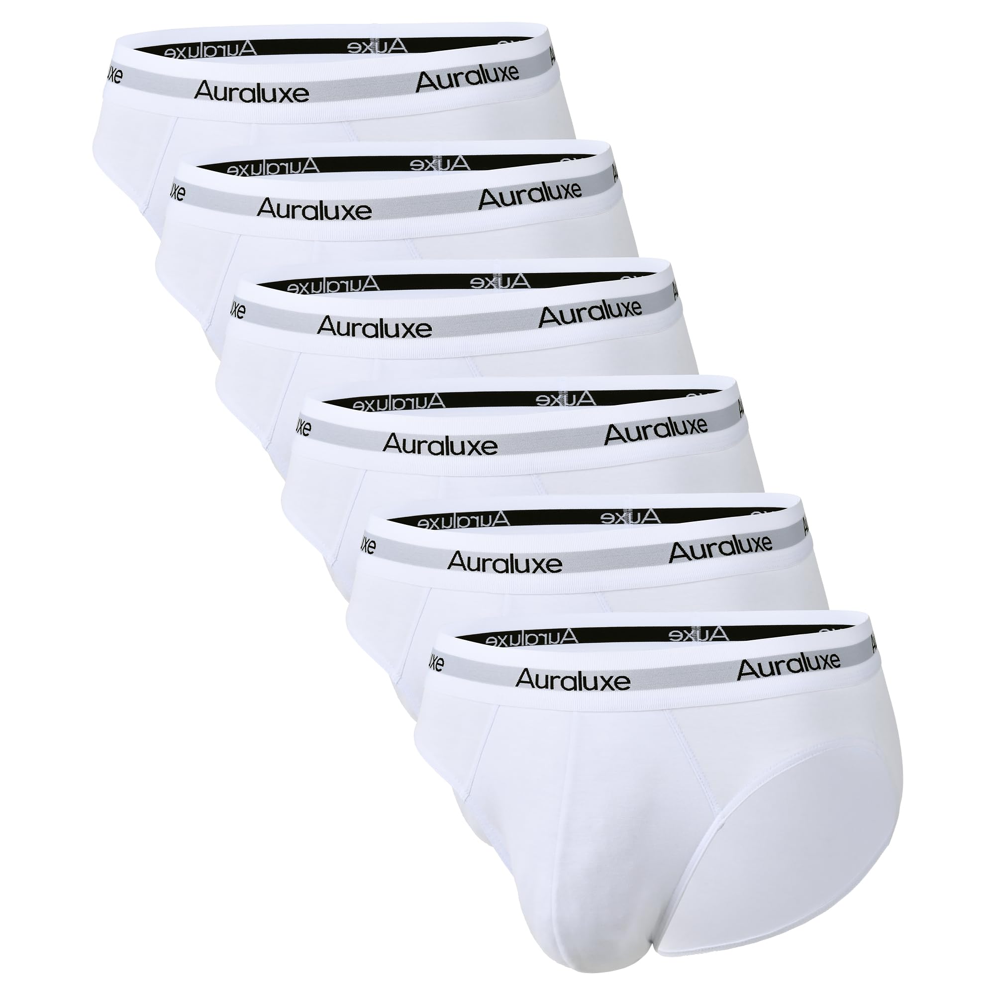 Auraluxe Bambus Slips Herren Atmungsaktive Unterhosen Männer Weich Ohne Etikett Unterwäsche Sport Herren-Slips mit Stretch 6er Pack