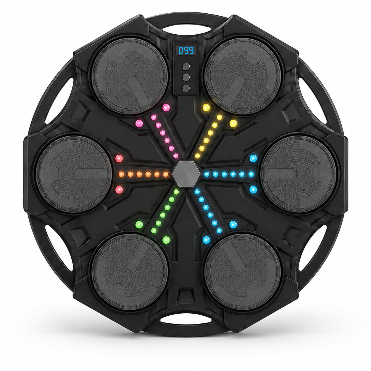 DRUMSTONE (UNbox A Better Experience, with 5 Years of Brand Warranty) Music Boxing Machine for Fun Fitness, Smart Wall Trainer with LED Punch Sensors, Bluetooth Music & USB Charging, Black 35cm-image-22