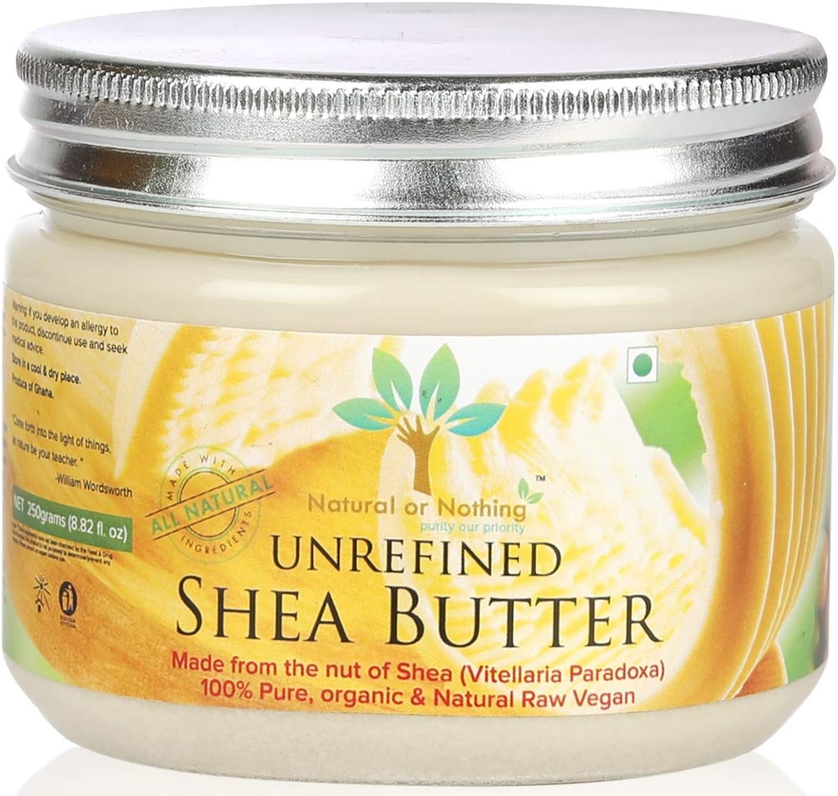 Raw Unrefined Organic Shea Butter (250 grams)