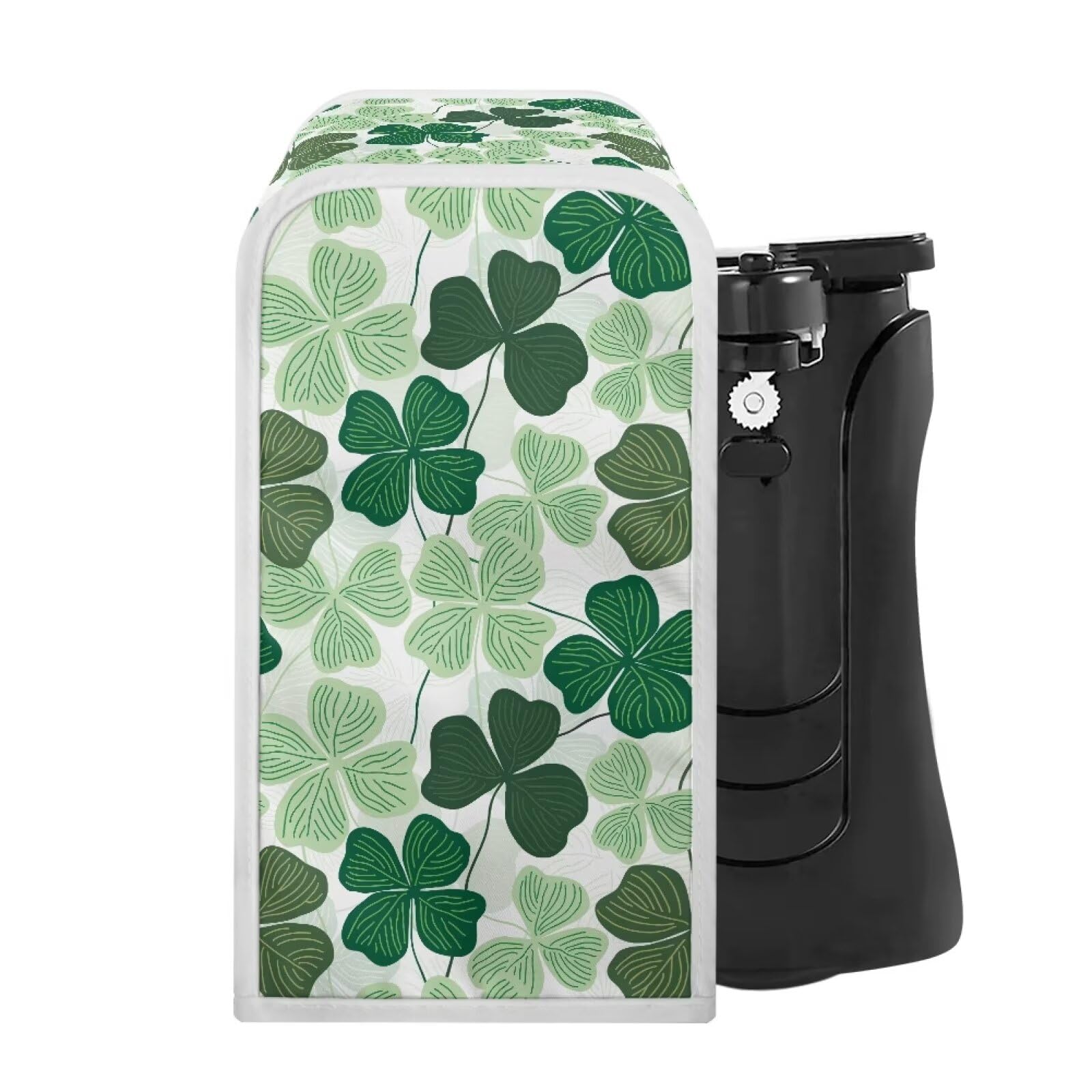 TODIYADDU Three Four Leaf Clover Can Opener Dust Cover for Women Men St. Patrick's Day Kitchen Appliance Covers with Compact Design Washable Decorative Home Appliance Accessories Holiday Gifts
