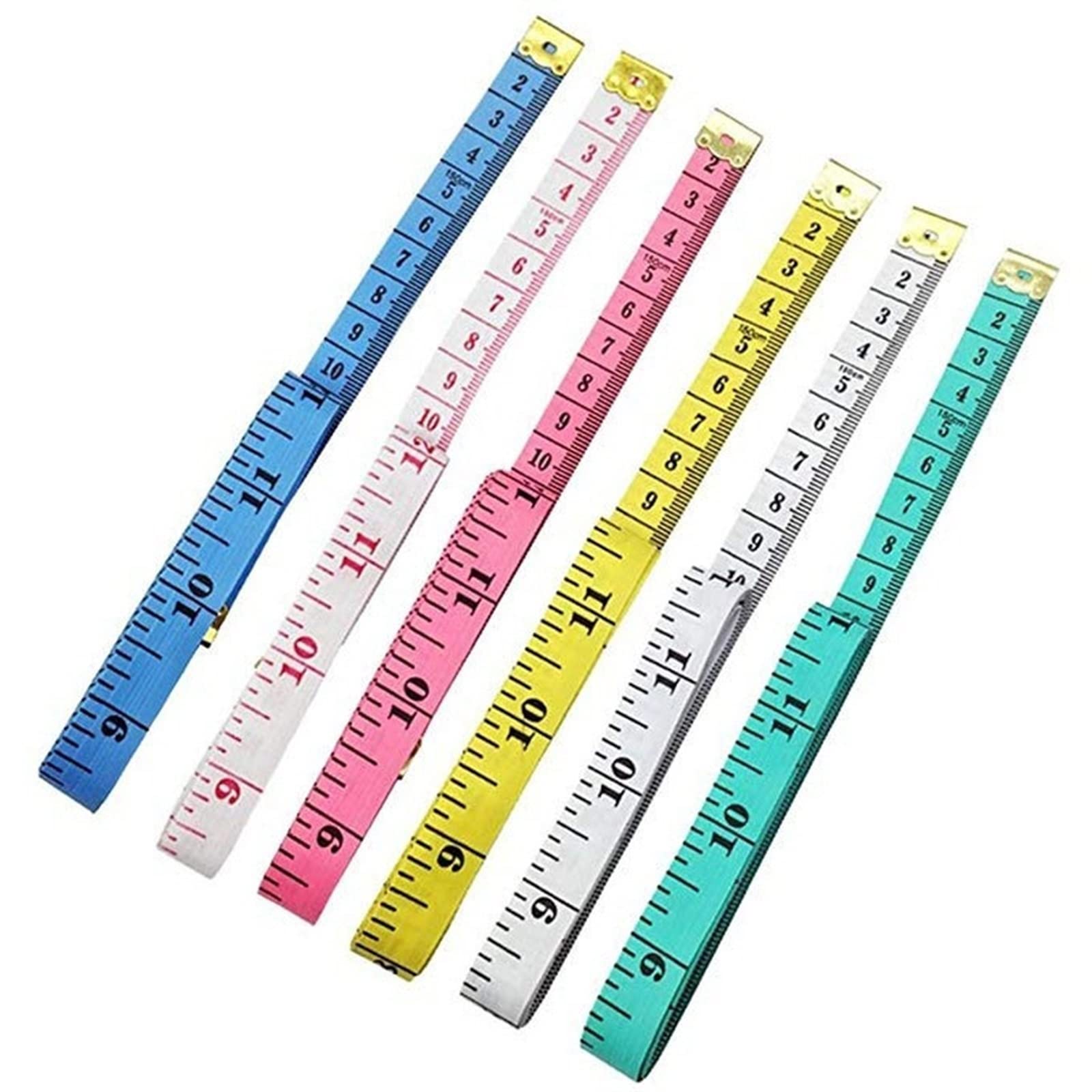 RWRAPS Maßband 1,5 m Körpermesslineal Nähen Schneider Maßband Mini weiches flaches Lineal Zentimetermeter Nähmaßband Zufällige Farbe (Farbe: Weiß) (Klar, Grün, Zufällig)
