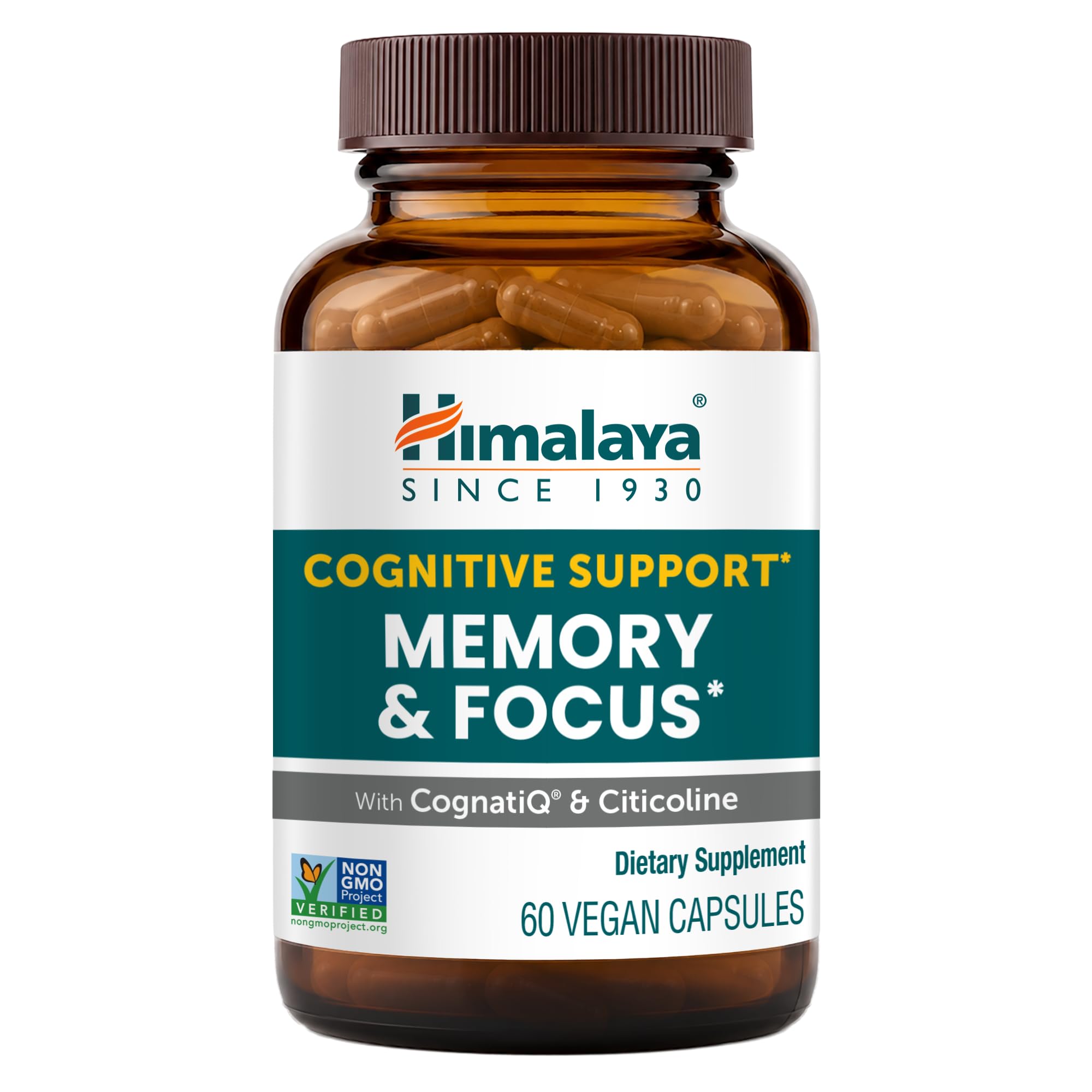 Himalaya Memory & Focus Herbal Supplement,Brain Health Support, 60 Capsules 60 Count (Pack of 1)