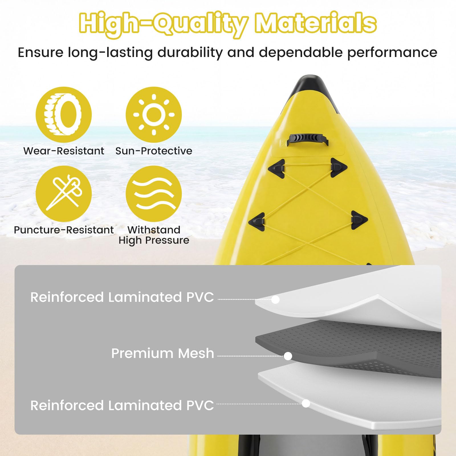 S AFSTAR Kayak inflable, canoa para 2 personas con capacidad de 230 kg, suelo de puntada caída, todos los accesorios y bolsa de transporte, kayak grande de 12 pies para pesca, camping y exploración