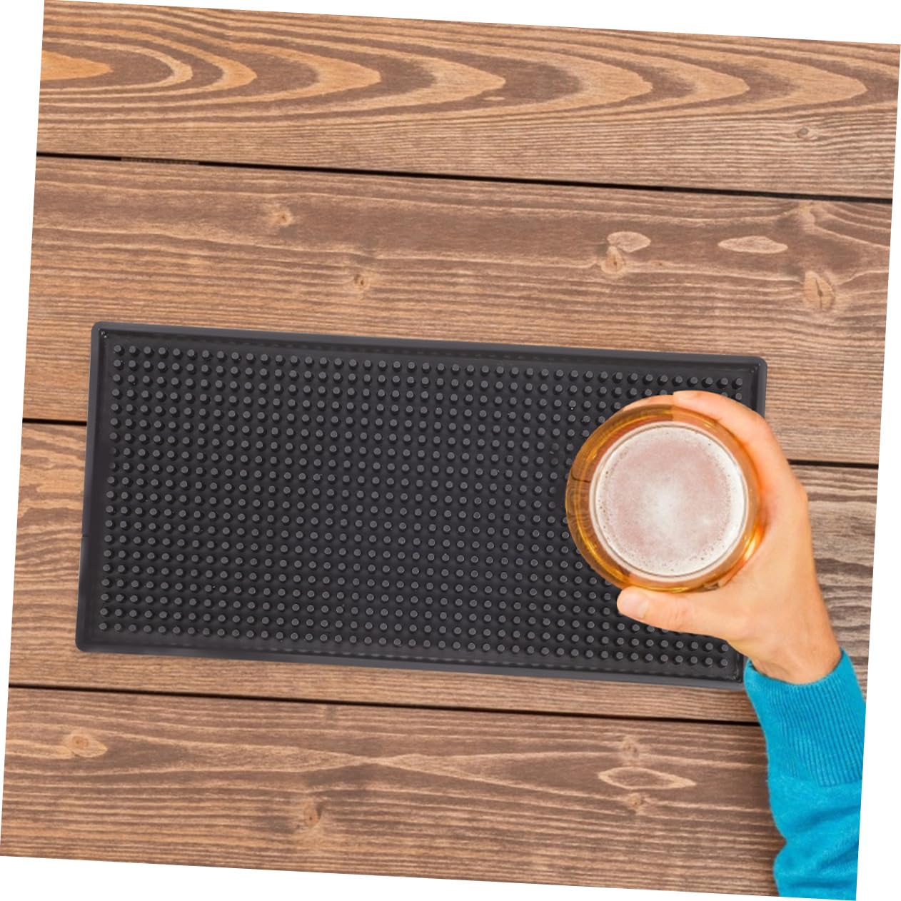 2 Tappetino Nero Pezzi in Antiscivolo per Pvc Bicchieri Bar