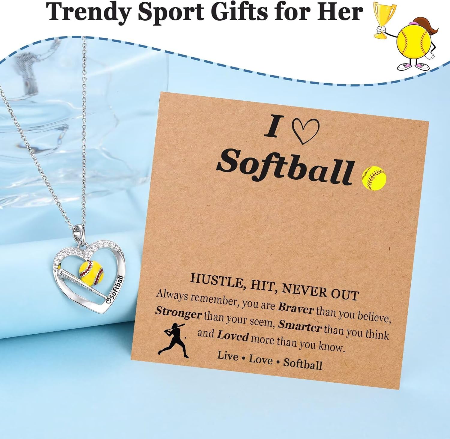 Softball/Baseball Necklace for Teen Girls Women Gifts Sport Accessories Jewelry for Birthday Christmas Stocking Stuffer - Image 4