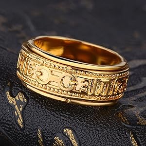 Amazon | JAJAFOOK メンズ ヴィンテージ ステンレス スチール チベット