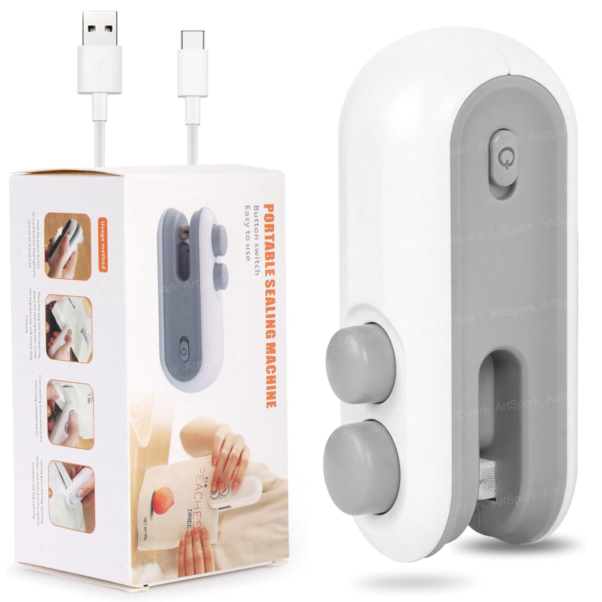 ArtSpark Portable Mini Sealing Machine – Handheld Heat Sealer for Food, Snacks, Chips, Plastic Bags & Fresh Storage-image-41