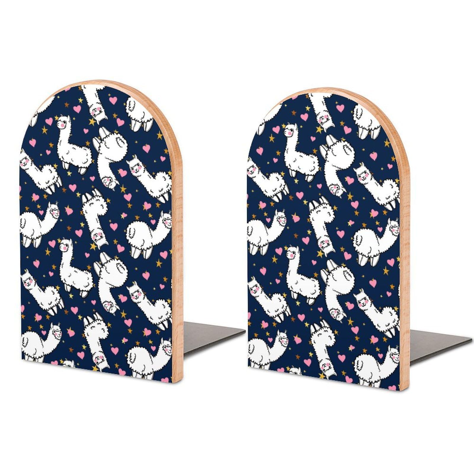 Nclqvjxzkhw Style Cute Alpaca Heart Book Ends For Shelves Bookends Bookshelf Holder Stand Books Stopper Home Office Decor