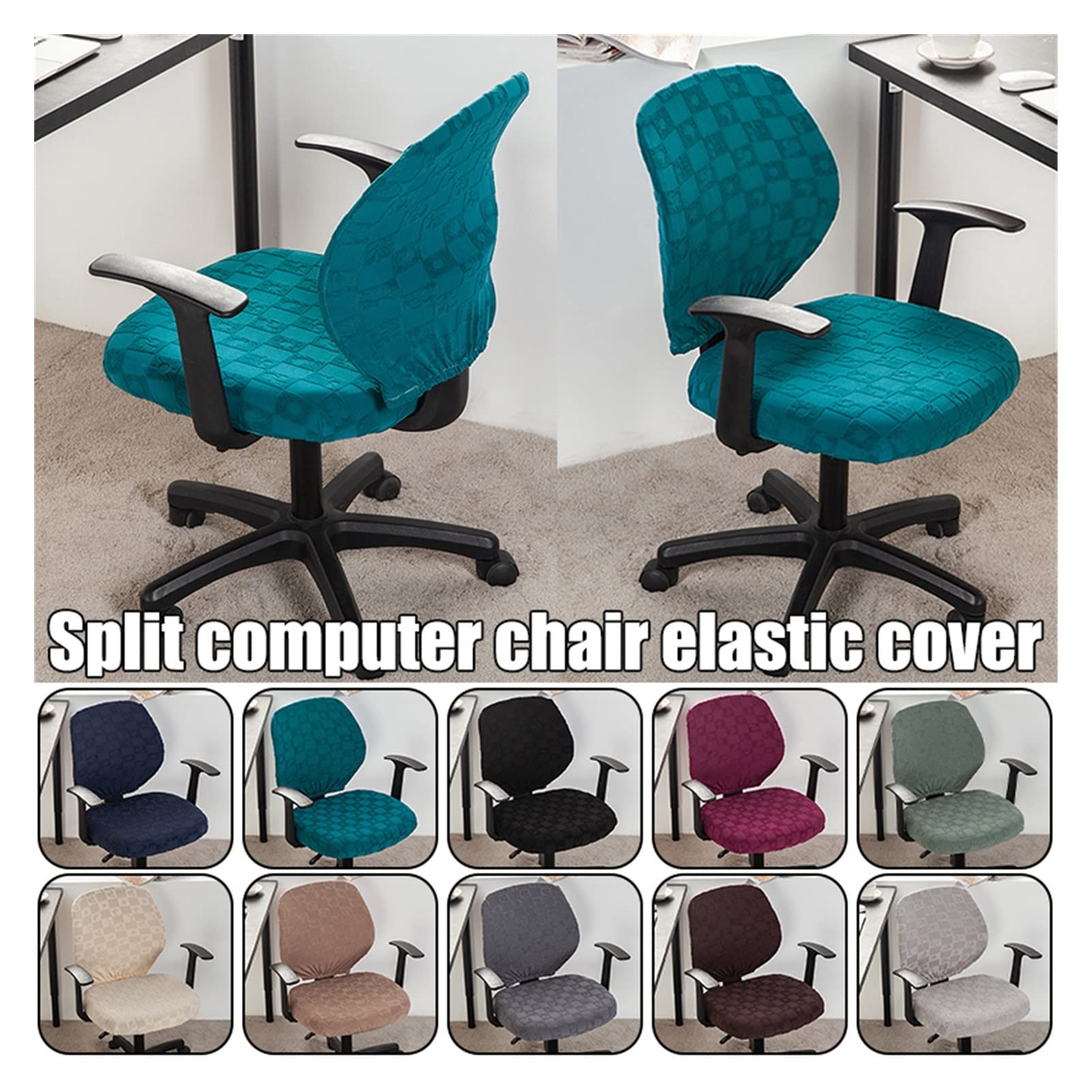 Cubierta de Silla de Oficina Universal Sillón de Silla de Silla de Silla Estiramiento de la Silla de la computadora Funda Protectora de Asiento extraíble Decoración del hogar Fundas sillas