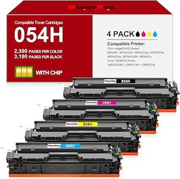 Compatible Toner for Canon 054H Toner Cartridge Set - 4Pack