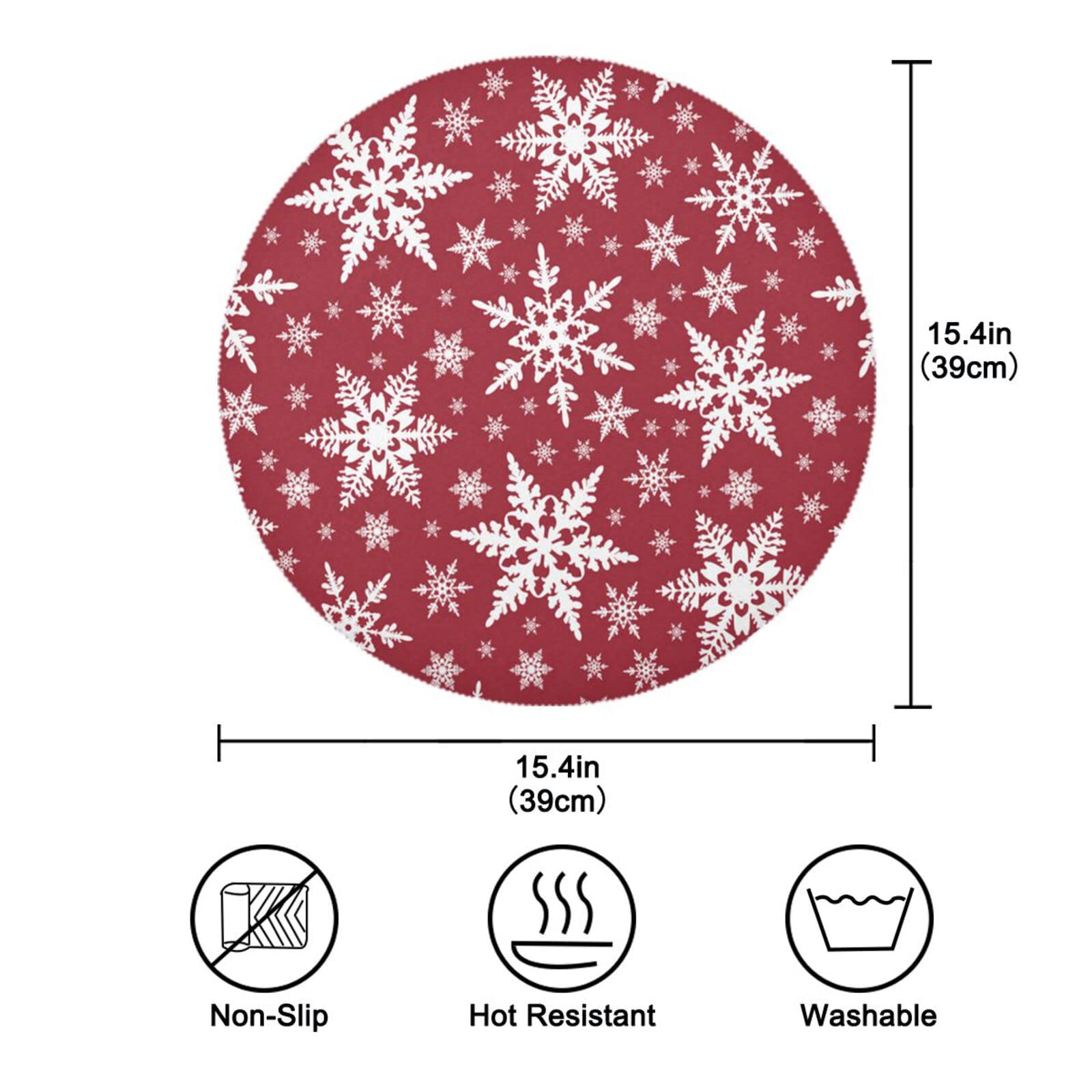 Set De Table Flocon De Neige Doré - 4 Napperons De Noël Élégants, Antidérapants Et Résistants à La Chaleur Pour Réveillon, Mariage Et Fêtes