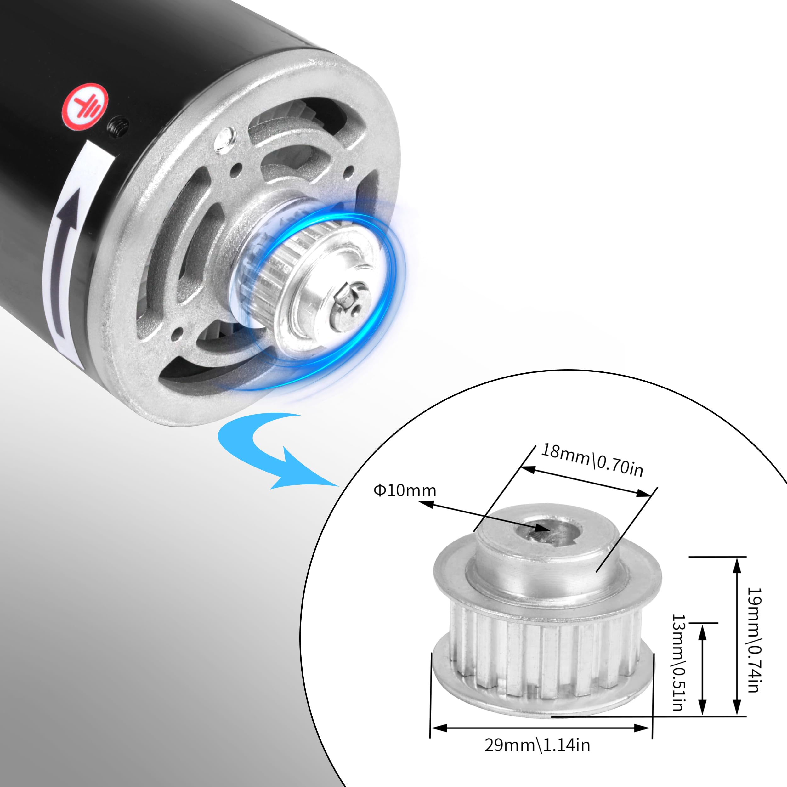 RATTMMOTOR Motor de 550 W 220 V CC, mini torno de metal, 6000 rpm, para mini torno de mesa 0618 CJ18A, accesorios mecánicos de repuesto (550 W)