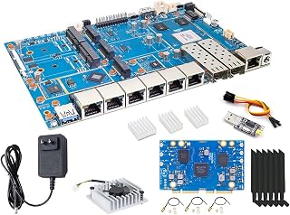 Banana Pi BPI-R4 Pro 8X/4E WiFi 7 Wireless Dual-Band WiFi Router Board OpenWRT, MediaTek MT7988A (Filogic 880) 30K DMIPS SoC - 2X 10GbE SFP&RJ45, 4X 2.5GbE LAN for NAS Smart Home Gateway (Bundle4, 8X)