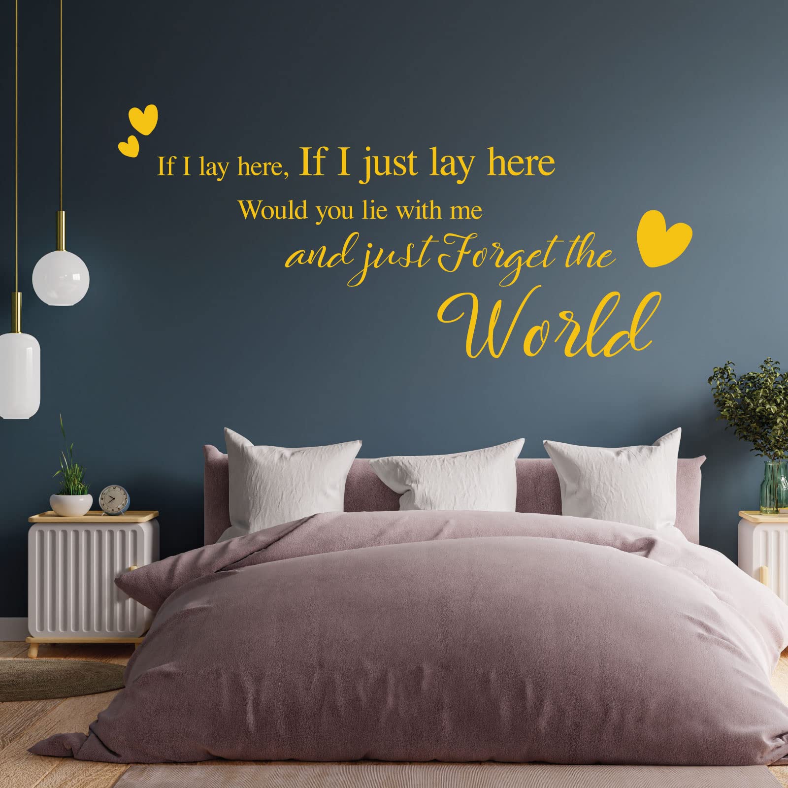If I Lay here... Would You Lie with me and just Forget the World - Wall Quote, Wall Art Sticker [Medium] [Sunflower]