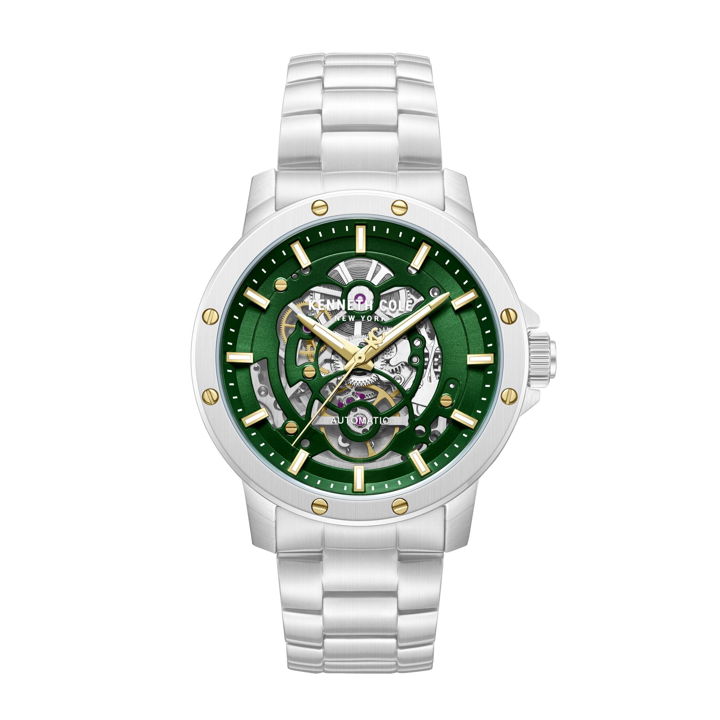 Kenneth Cole - Automatic watch Harrison - Automatic movimento dell'orologio - Larghezza della cassa: 44 mm - Acciaio inossidabile - Green - 5 ATM