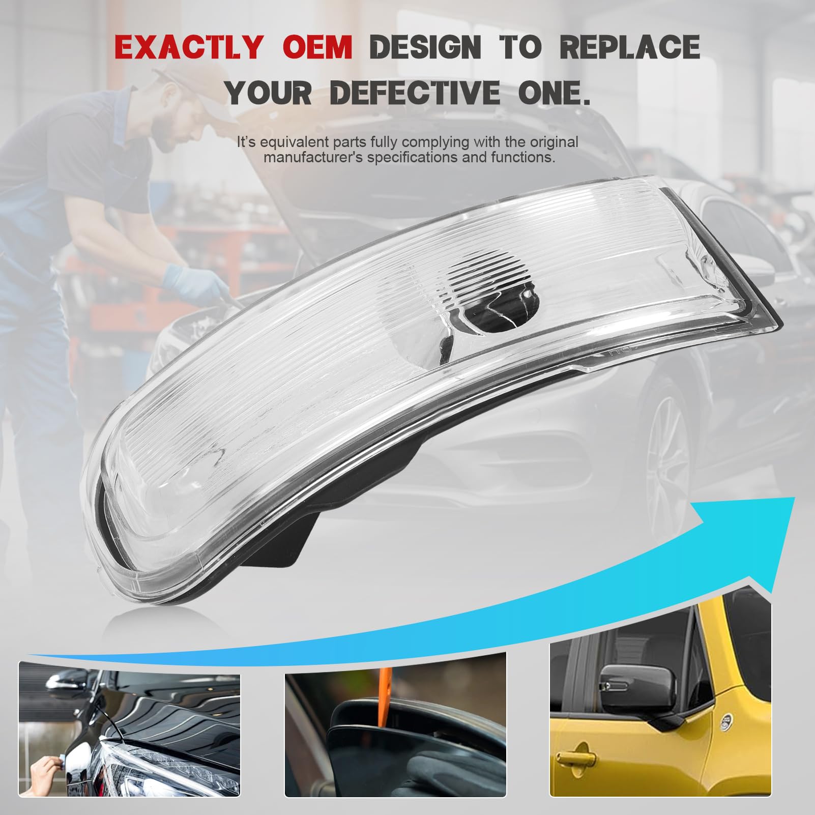 Destro Freccia Specchietto per Jeep Renegade SUV 2014-2022 Lato Conducente Freccia Specchietto Laterale OE 71779557