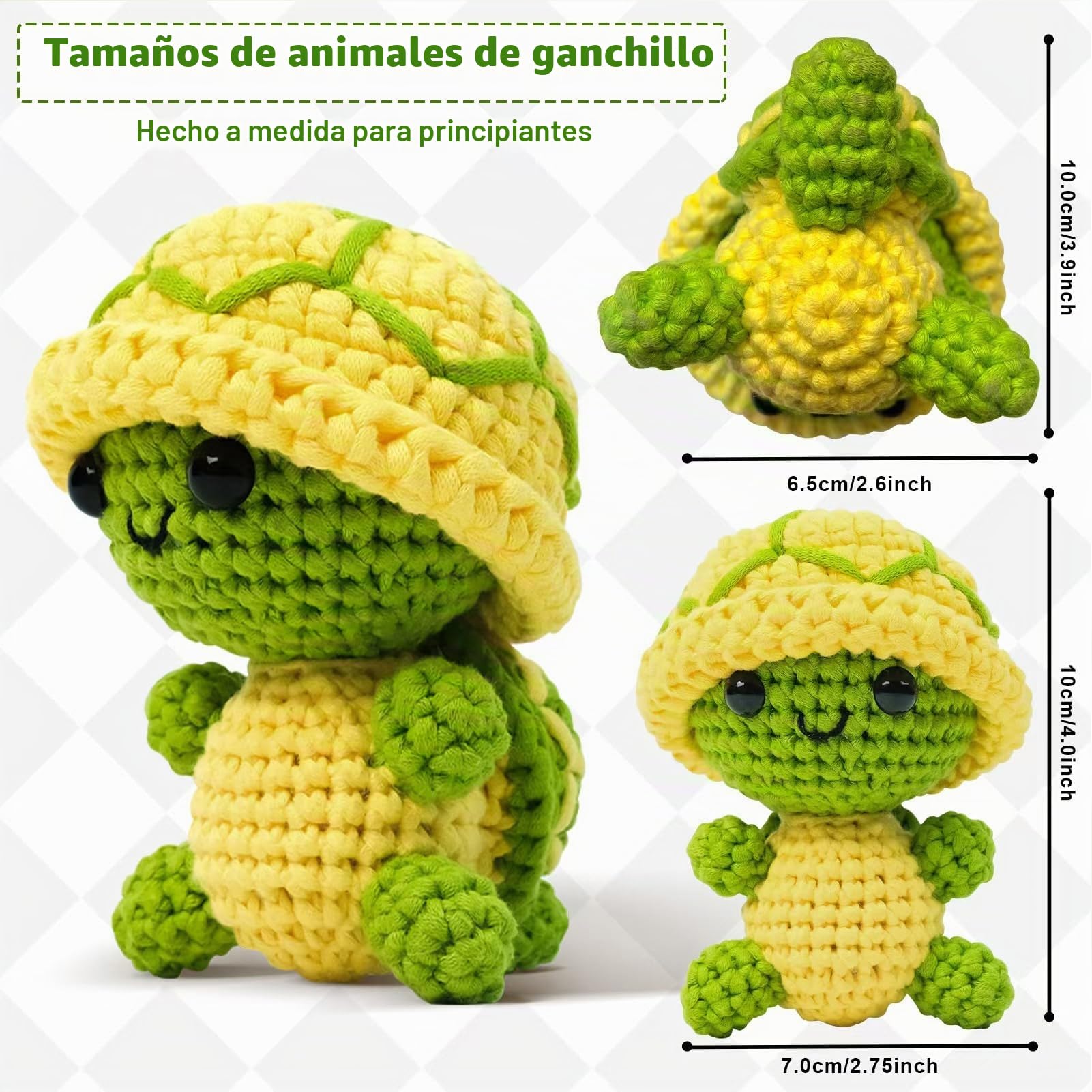 LYKTRIX Juego de ganchillo para principiantes con instrucciones, adecuado para adultos y niños, crochet tortuga