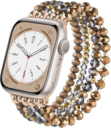 Vista 22 de VISOOM - Pulsera de cuentas compatible con Apple Watch Band de 1.654, 1.654, 1.575, 1.496 pulgadas Series 11 10 9 8 7 Se (3 2 1) Series 6/5/4