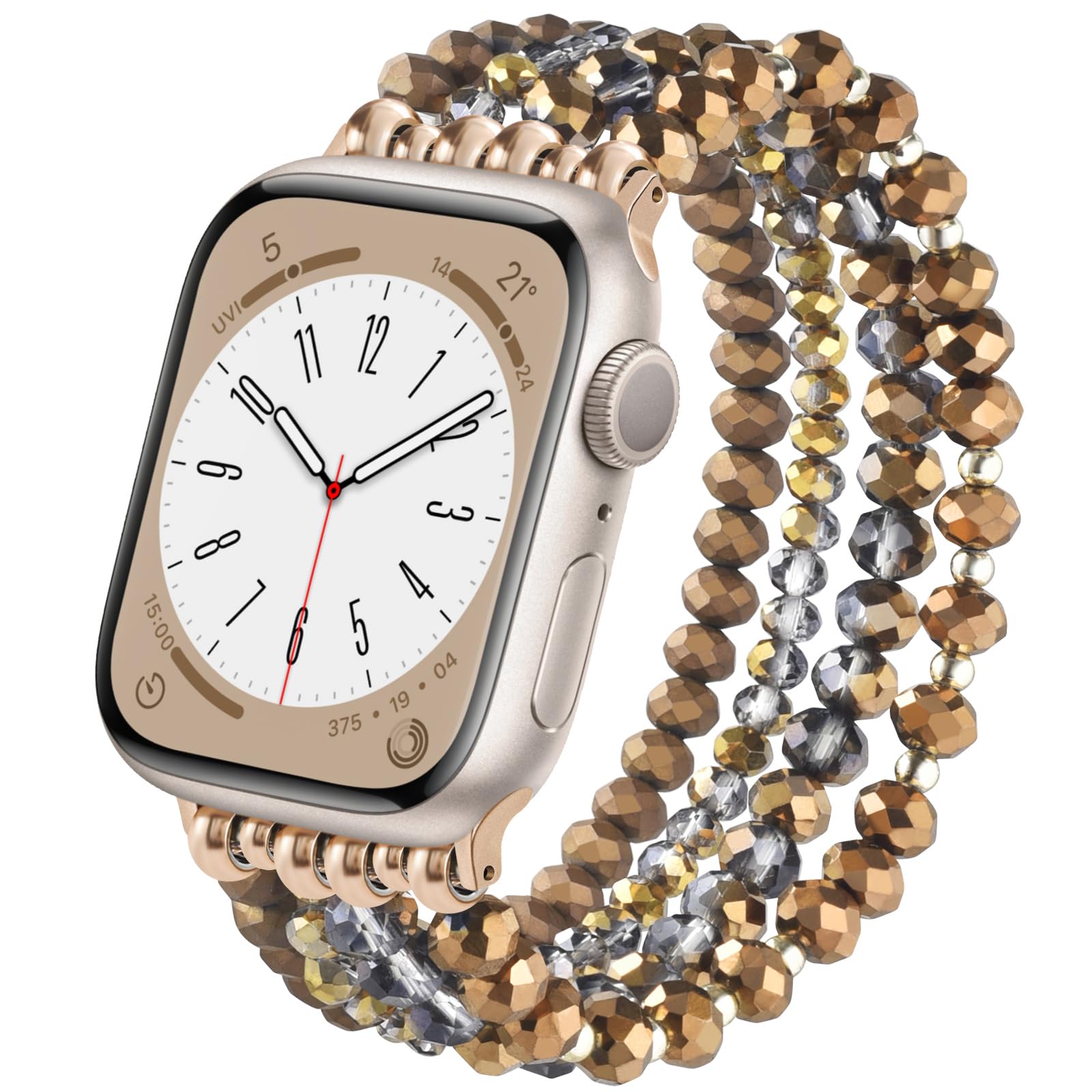 VISOOM Beaded Bracelet Compatible for Apple Watch Band 42mm/41mm/40mm/38mm Series 11,10, 9, 8, 7, SE(1 2 3), 6, 5, 4 Women Fashion Cute Handmade Pearl